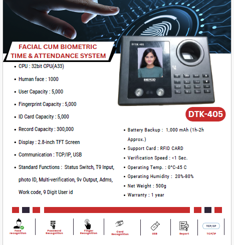 Face ID Attendance Machine